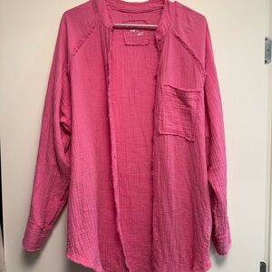 Aerie Vibrant Pink Textured Top